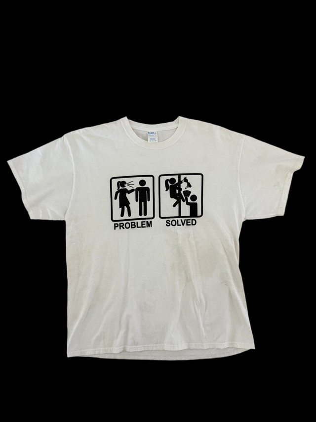 Vintage 2000s Richmond VA Strip Club Promo T-Shirt Problem Solved Graphic, Paper Moon Club Rouge Daddy Rabbits Pure Pleasure Candy Bar Baby Dolls Size XL
