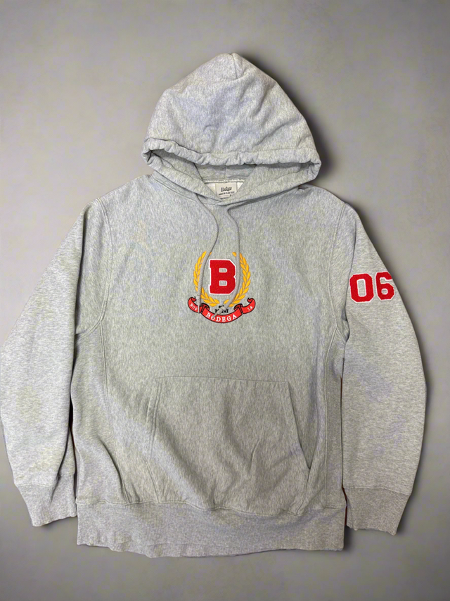 Bodega Collegiate Crest Hoodie Grey Size L