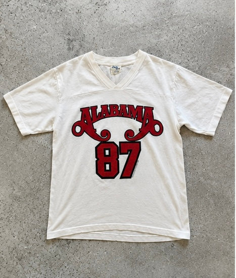 Vintage 1988 Alabama 87 Chalk Line Made In USA Football Jersey T Shirt Size Small