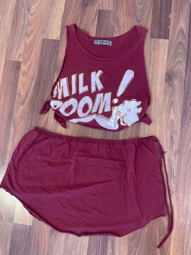 Milk Room Sunset Rodeo Two-Piece Set – Burgundy – Size Small