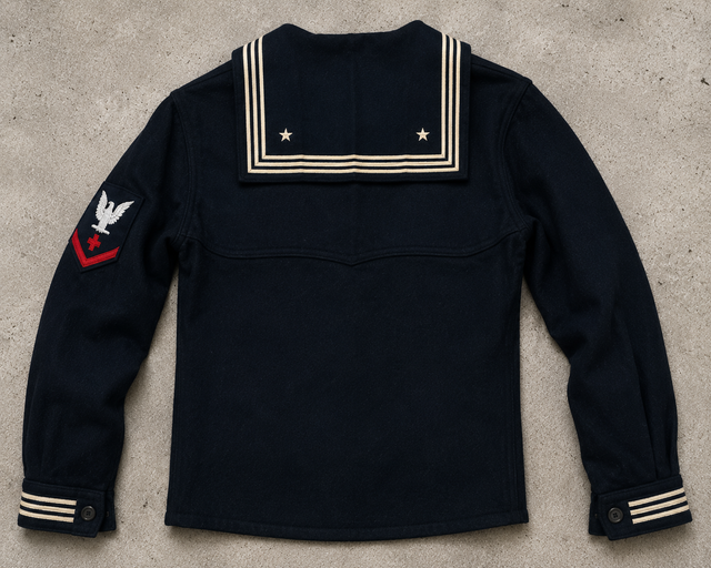 Vintage 1950s US Navy Wool Sailor Crackerjack Jumper Talon Zipper Size XS S