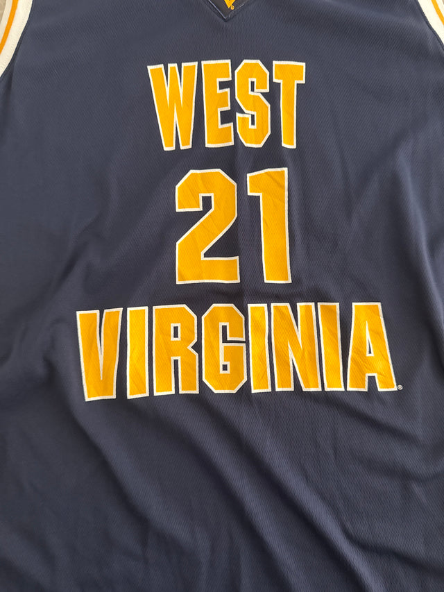 Vintage Y2K Nike West Virginia Mountaineers #21 Basketball Jersey XXL