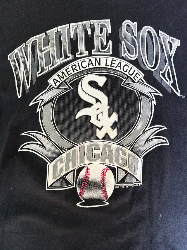 Vintage 1992 Chicago White Sox Logo 7 MLB T-Shirt – Black XL