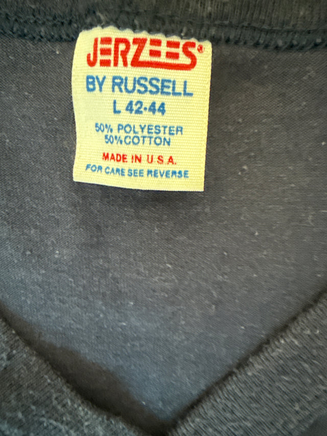 Vintage 80s West Virginia Mountaineers Jersey Tee Jerzees by Russell (Made in USA)