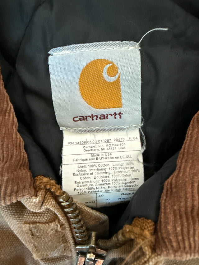Vintage 1980s Carhartt Detroit Jacket – Made in USA, Union Tag – Brown Duck, Size 40 Regular