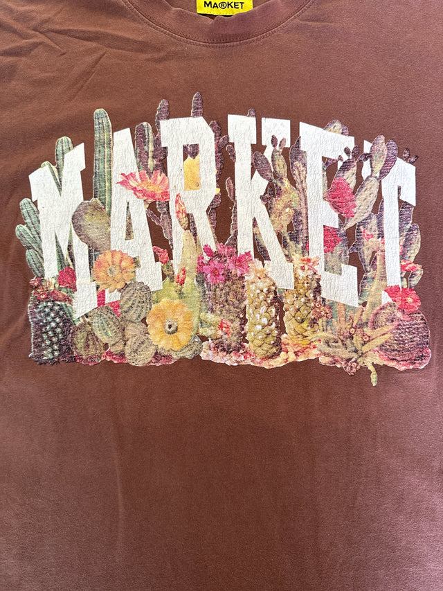 MARKET Cactus Floral Graphic Tee Brown (Size L)