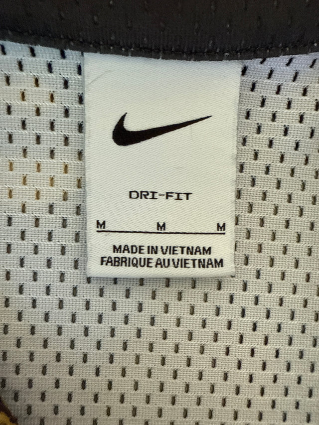 Nike Sportswear Dri-Fit Rose Print Button-Up Jersey (Black/Gold, M)