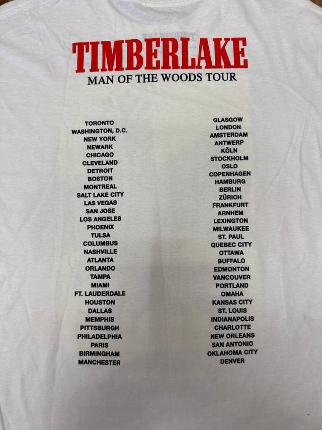 Justin Timberlake x Heron Preston “Man of the Woods” 2018 Tour Tee (White, XL)