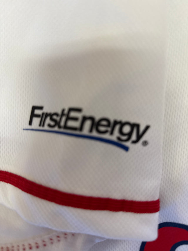 Carlos Baerga #9 Cleveland Indians Jersey — White Mesh Button-Up (Match-Up Brand) M