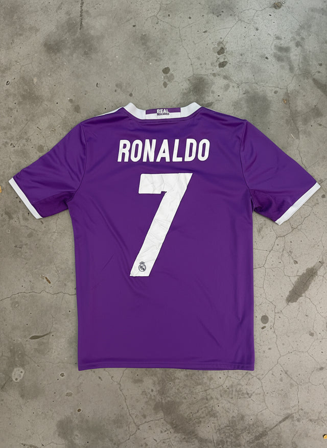 Real Madrid Ronaldo #7 Purple Away Jersey 2016 ClimaCool Youth Large