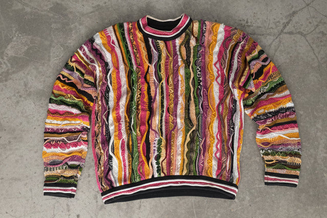 Vintage 1990s Coogi Australia 3D Textured Knit Sweater Multicolor Size L