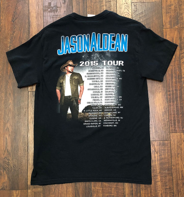 Jason Aldean Burn It Down 2015 Black Tour Shirt M