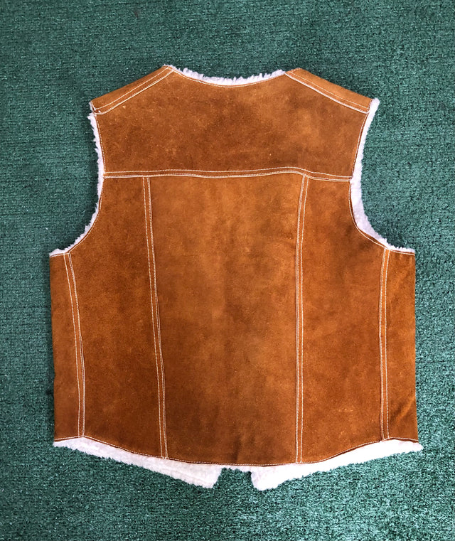 80s Made in Mexico Leather Vest L