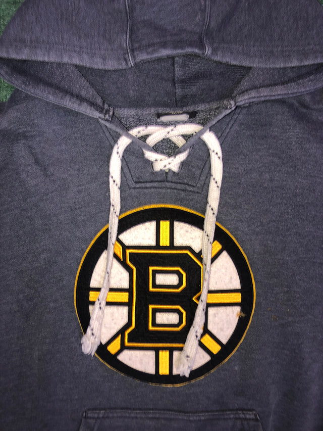 Vintage Boston Bruins Old Time Hockey Lacer Hoodie