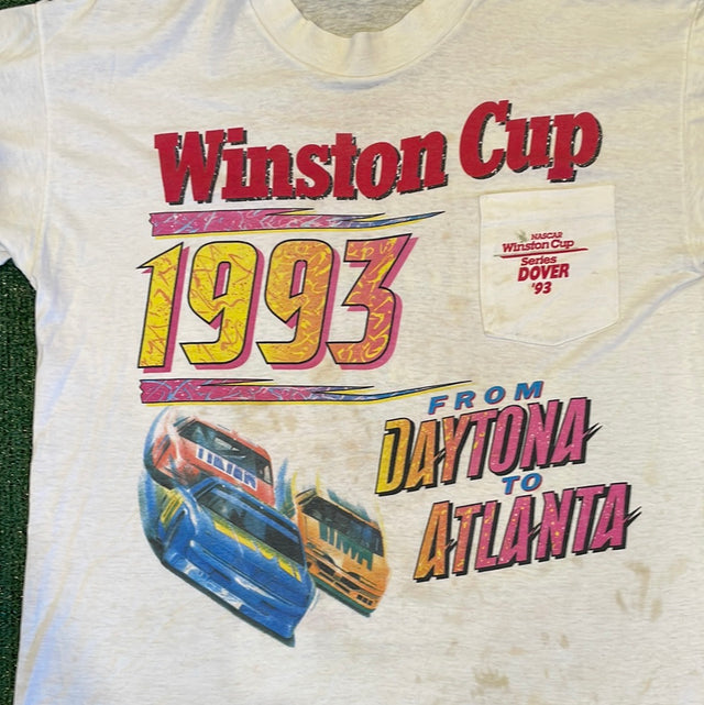 Winston Cup 1993 Daytona To Atlanta Tour Double Sided Thin T-Shirt Size XL