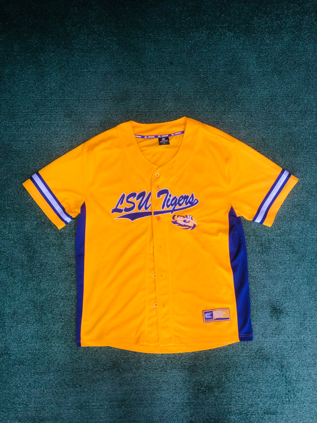 Vintage LSU Tigers Orange Baseball Jersey XL