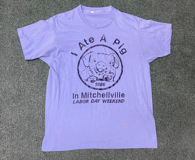Vintage 1986 I ate the Pig in Mitchville Shirt