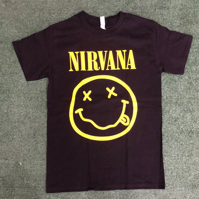Black Nirvana Smiley Face Tee Medium